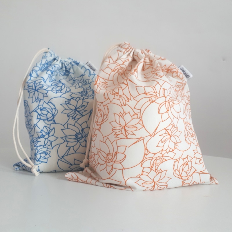 Sac à vrac réutilisable en tissu de coton biologique