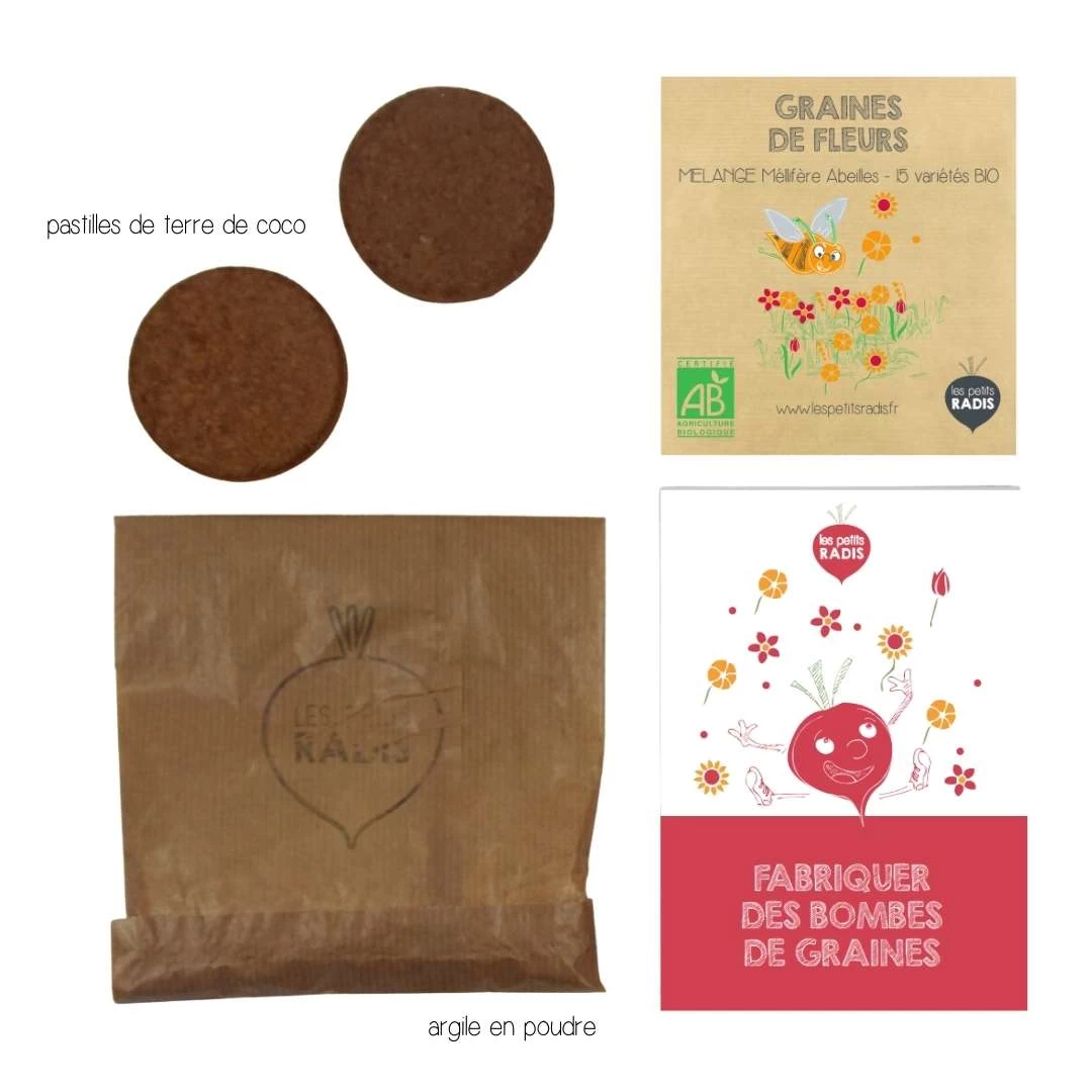 Kit pour fabriquer des bombes de graines de fleurs mellifères, dès 3 ans – Image 2